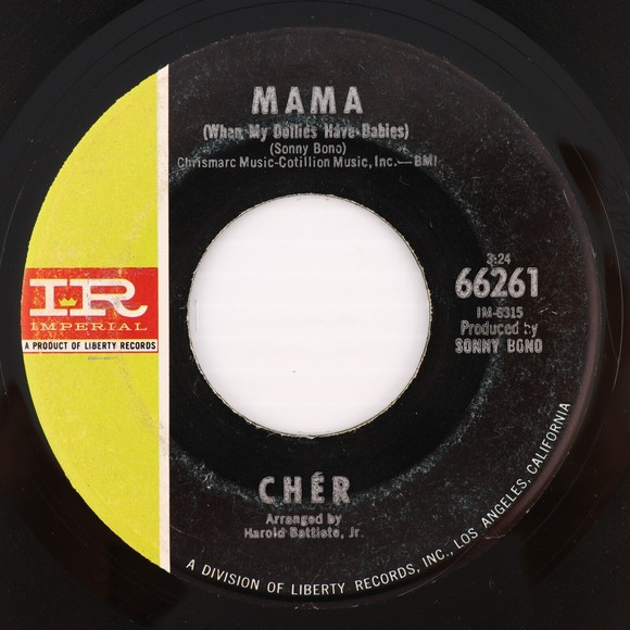 Cher, You Better Sit Down Kids / Mama 1967 45 rpm 7" Single Record Monarch 66261 - Picture 1 of 8